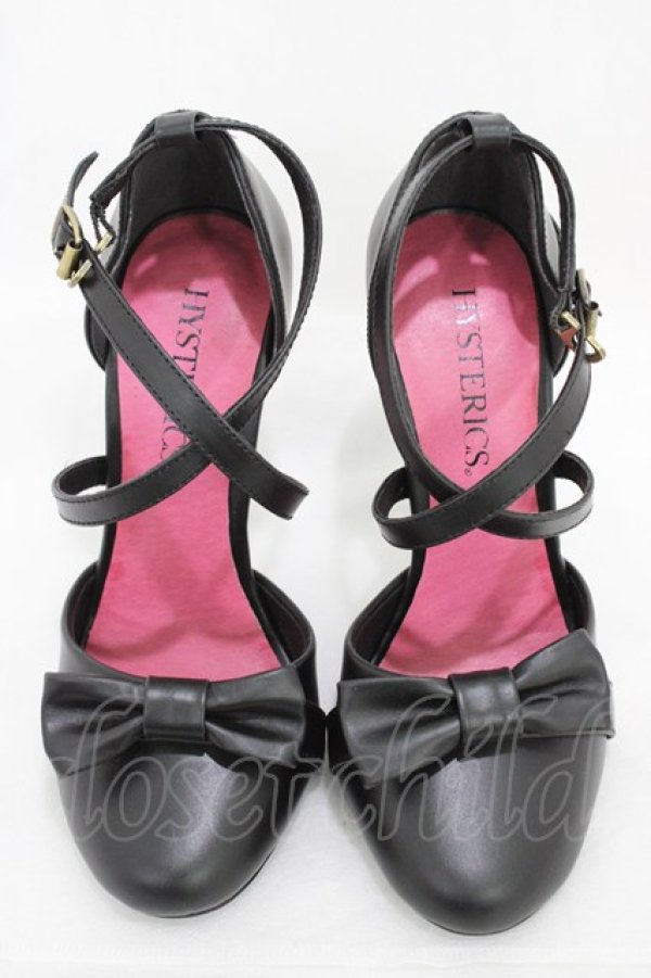 画像1: HYSTERIC GLAMOUR / リボンストラップパンプス 6(23.5cm) ブラック H-26-02-23-1004-PU-SH-KB-ZH (1)