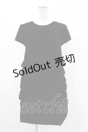 画像: Jane Marple Dans Le Salon / レーヨンベルベットのワンピース M ブラック H-26-02-23-1046-JM-OP-AK-ZH