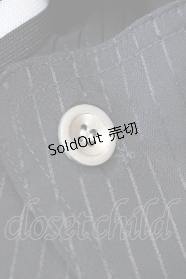 画像3: ALGONQUINS / サス付きストライプシャツワンピース F 黒 H-26-02-23-1047-AL-OP-AK-ZH (3)