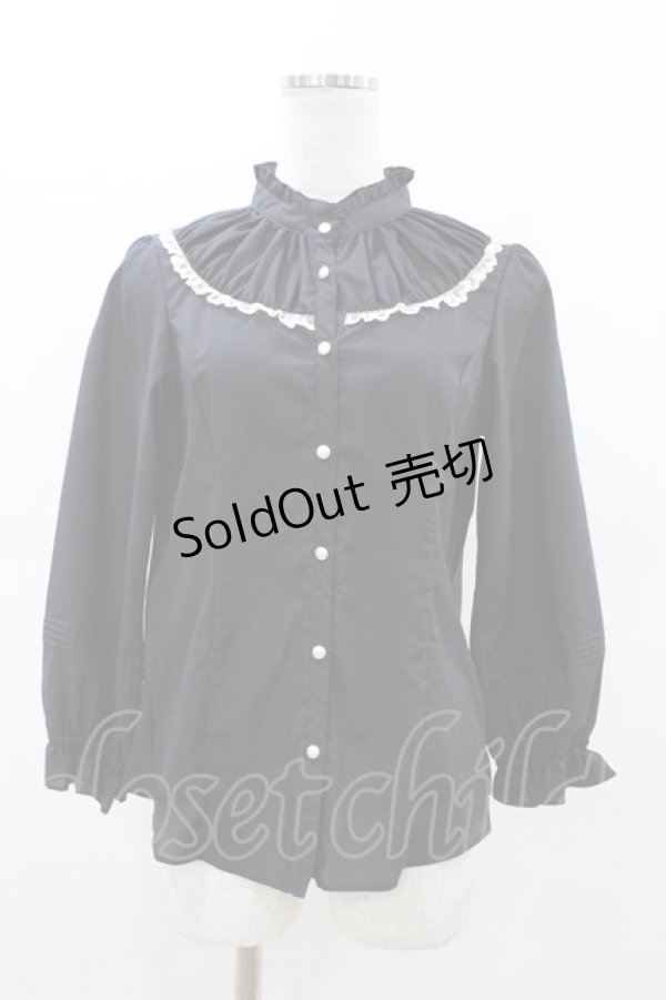 画像1: Emily Temple cute / ヨークギャザーブラウス  ブラック H-26-02-23-1059-ET-BL-KB-ZH (1)