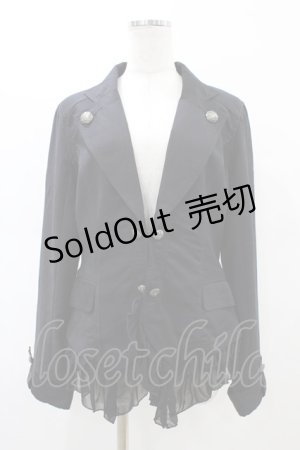 画像: ALGONQUINS / 裾フリルジャケット F 黒 H-26-02-23-1061-AL-TO-AK-ZH