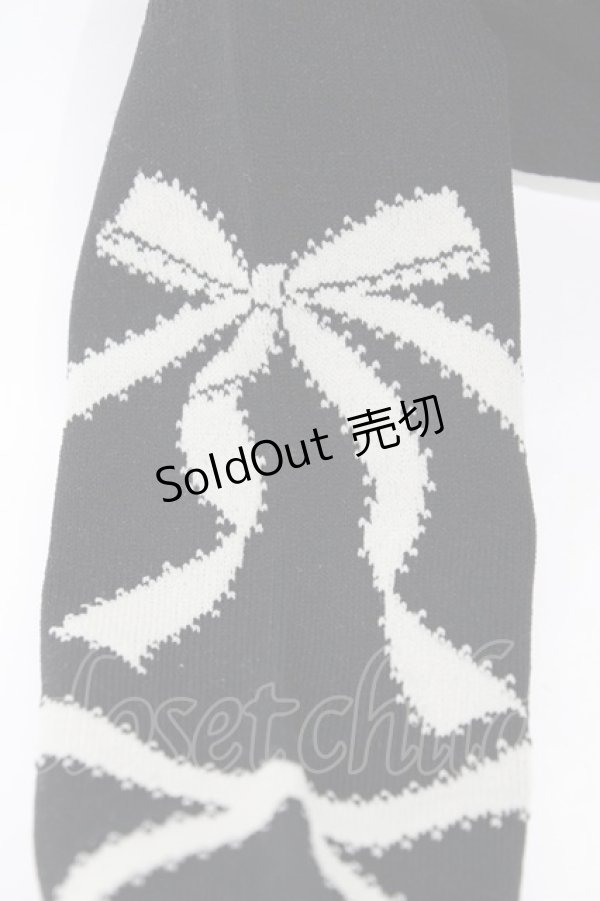 画像2: Emily Temple cute / レースアップリボンニーソックス  ブラック H-26-02-23-1012-ET-ZA-KB-ZH (2)