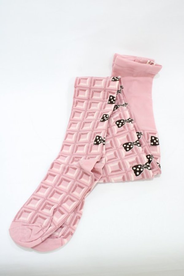 画像1: Emily Temple cute / チョコ＆水玉リボンタイツ  ストロベリー H-26-02-23-1014-ET-ZA-KB-ZH (1)