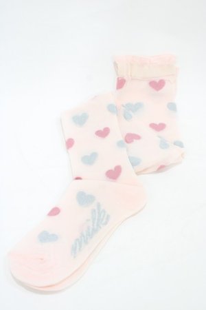 画像: MILK / グリッターハートオーバーニー  ピンク H-26-02-23-1016-ML-ZA-KB-ZH