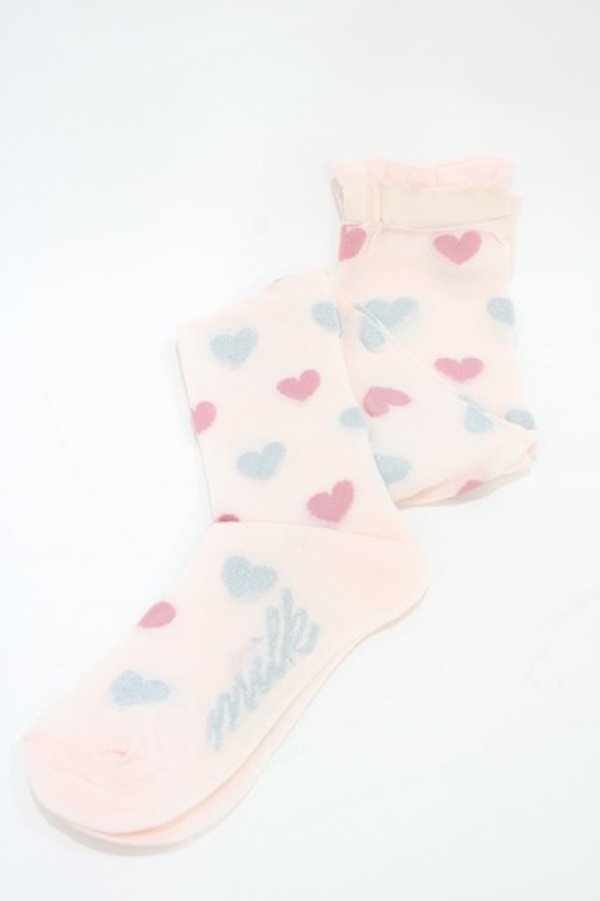 画像1: MILK / グリッターハートオーバーニー  ピンク H-26-02-23-1016-ML-ZA-KB-ZH (1)