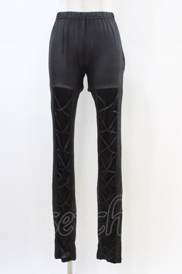 画像1: NAOTO SEVEN / プリント切替レギンス  ブラック H-26-02-23-1035-HN-PA-KB-ZH (1)