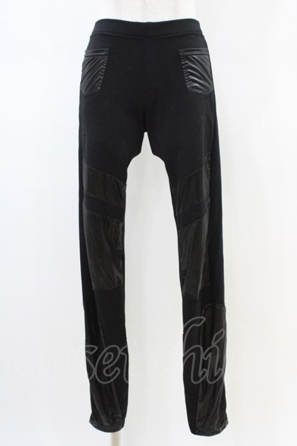 画像1: HYSTERIC GLAMOUR / 異素材切替レギンス  ブラック H-26-02-23-1036-PU-PA-KB-ZH (1)
