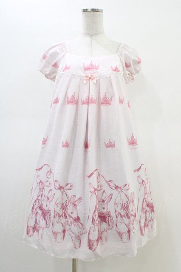 画像1: Emily Temple cute / Crown BUNNYワンピース  ピンク H-26-02-23-1038-ET-OP-KB-ZH (1)