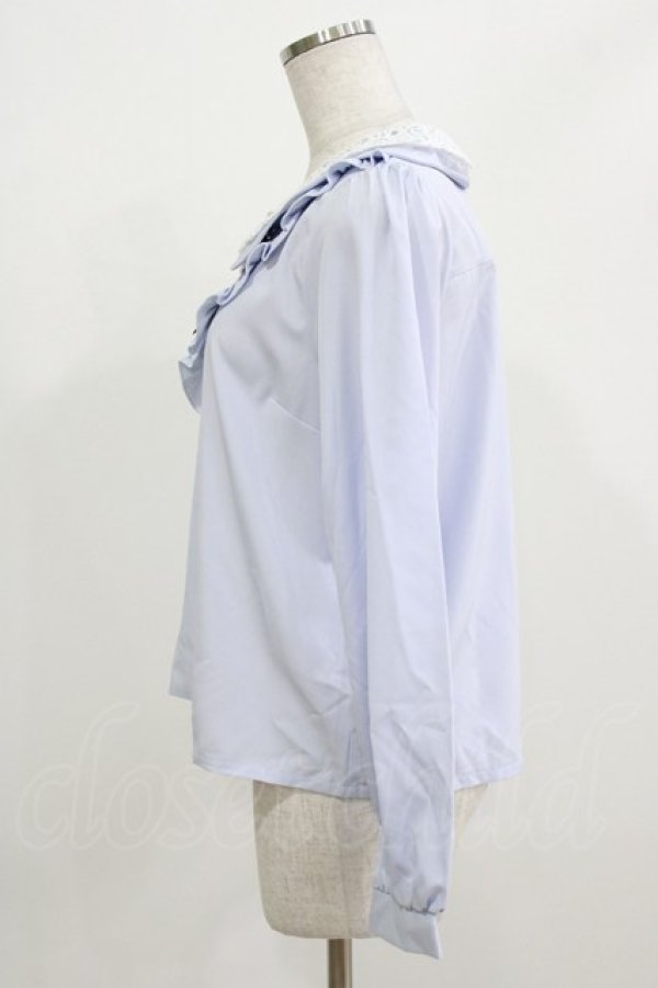 画像2: axes femme POETIQUE / レースビック襟ブラウス M サックス H-26-02-23-048-AX-TO-NS-ZH (2)