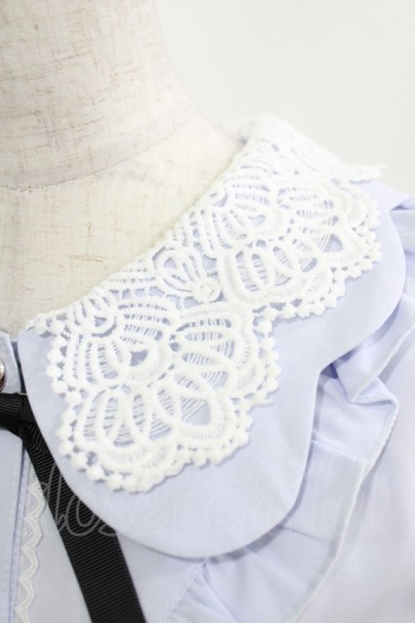 画像4: axes femme POETIQUE / レースビック襟ブラウス M サックス H-26-02-23-048-AX-TO-NS-ZH (4)