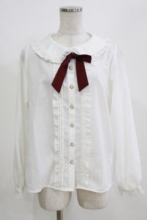 画像: Amavel / リボンブラウス Free オフ/レッド H-26-02-23-051-CA-BL-NS-ZH