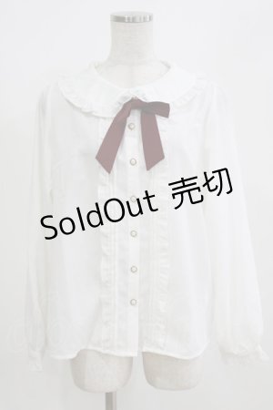 画像: Amavel / リボンブラウス Free オフ/レッド H-26-02-23-051-CA-BL-NS-ZH