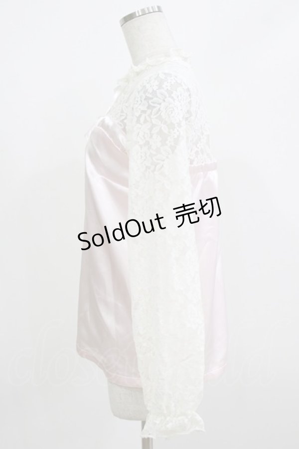 画像2: Swankiss / レース切替トップス Free ピンク H-26-02-23-053-CA-TO-NS-ZH (2)