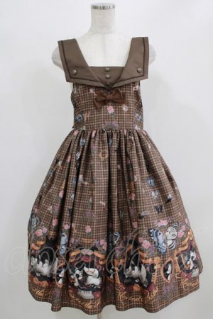 画像: ALICE and the PIRATES / Dual face 〜phantom and truth〜柄ジャンパースカートII Free ブラウン H-26-02-23-006-PA-OP-NS-ZH