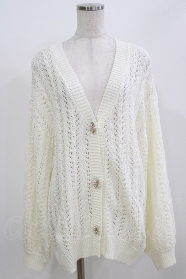 画像1: evelyn / ビジューボタンカーディガン Free オフ H-26-02-23-058-LO-TO-NS-ZH (1)