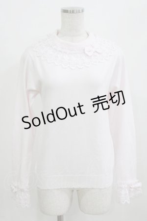画像: axes femme kawaii / レーシーフリルニットプル M ピンク H-26-02-23-059-AX-TO-NS-ZH