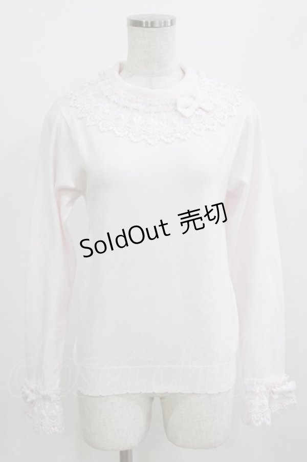 画像1: axes femme kawaii / レーシーフリルニットプル M ピンク H-26-02-23-059-AX-TO-NS-ZH (1)