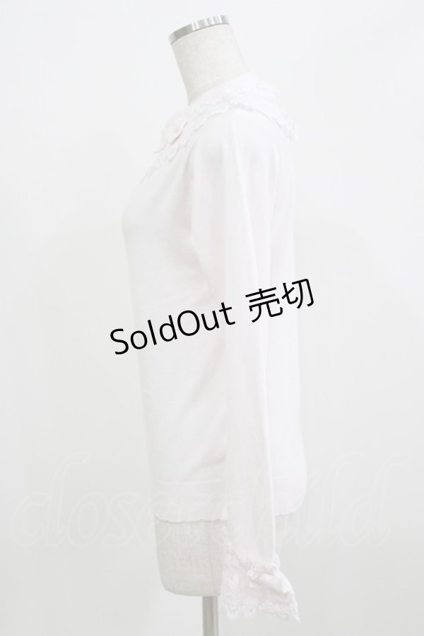 画像2: axes femme kawaii / レーシーフリルニットプル M ピンク H-26-02-23-059-AX-TO-NS-ZH (2)