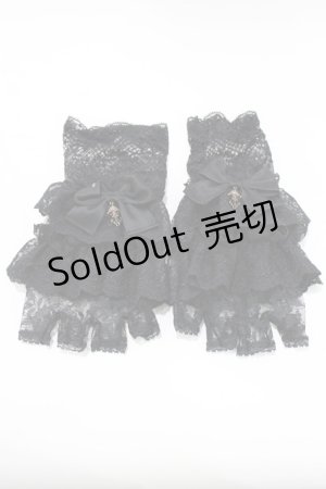 画像: Kurumi Collaboration / CLK*レースグローブ  ブラック H-26-02-23-065-GO-ZA-NS-ZH