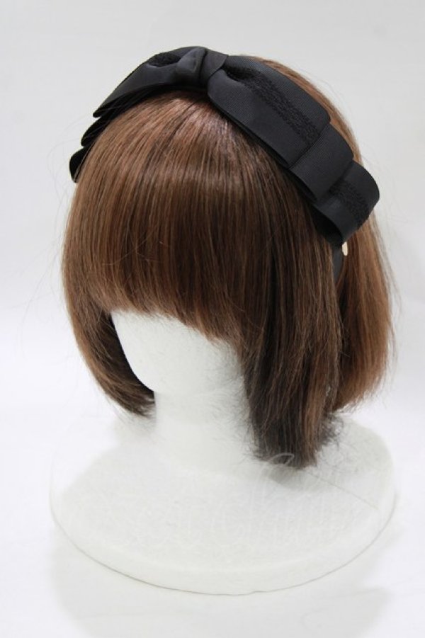 画像1: m petit by misako / NINA'S コラボカチューシャ  ブラック H-26-02-23-072-LO-AC-NS-ZH (1)