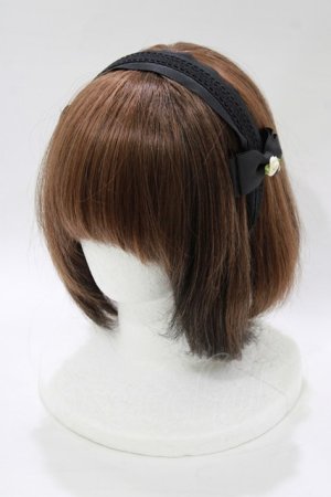 画像: m petit by misako / NINA'sコラボ AM*NIフラワーカチューシャ  ブラック H-26-02-23-073-LO-AC-NS-ZH