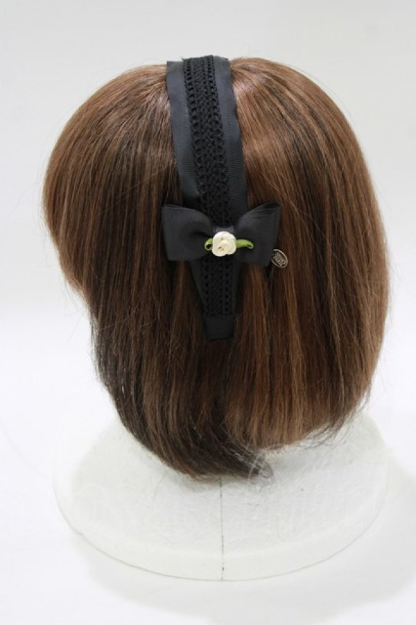 画像2: m petit by misako / NINA'sコラボ AM*NIフラワーカチューシャ  ブラック H-26-02-23-073-LO-AC-NS-ZH (2)