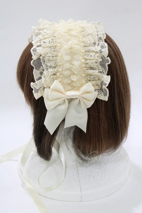 画像2: metamorphose / 総レースフリルヘッドドレス  生成り H-26-02-23-074-ME-AC-NS-ZH (2)