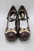 画像1: Queen Bee / アンティークリボンパンプス LL(24.5?25.0) ブラウン H-26-02-23-082-EL-SH-NS-ZH (1)