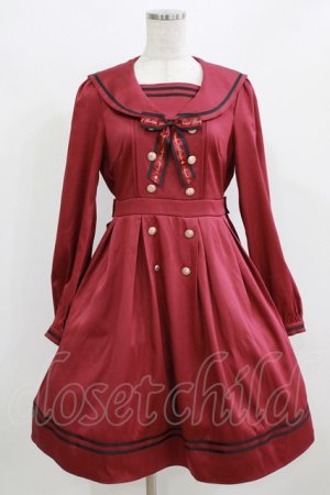 画像: Amavel / Message Ribbonセーラーワンピース Free ボルドー H-26-02-23-009-CA-OP-NS-ZH