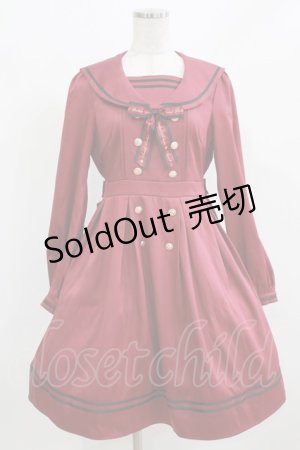 画像: Amavel / Message Ribbonセーラーワンピース Free ボルドー H-26-02-23-009-CA-OP-NS-ZH