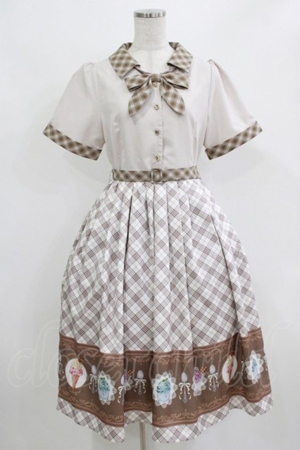 画像1: axes femme POETIQUE / レトロアイスクリームワンピース M モカ H-26-02-23-010-AX-OP-NS-ZH (1)