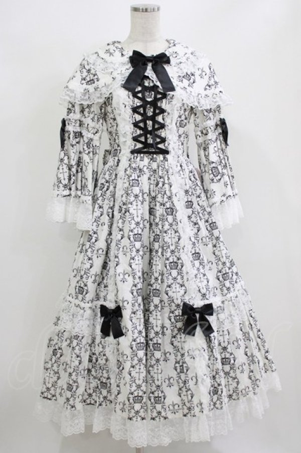 画像1: metamorphose / クラウンクロスケープ付ロングドレス サイズ1 オフ H-26-02-23-011-ME-OP-NS-ZH (1)