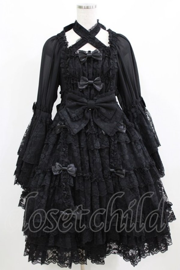 画像1: metamorphose / 【プラスサイズ】追憶の姫君ドレス プラスサイズ ブラック H-26-02-23-002-ME-OP-NS-ZH (1)