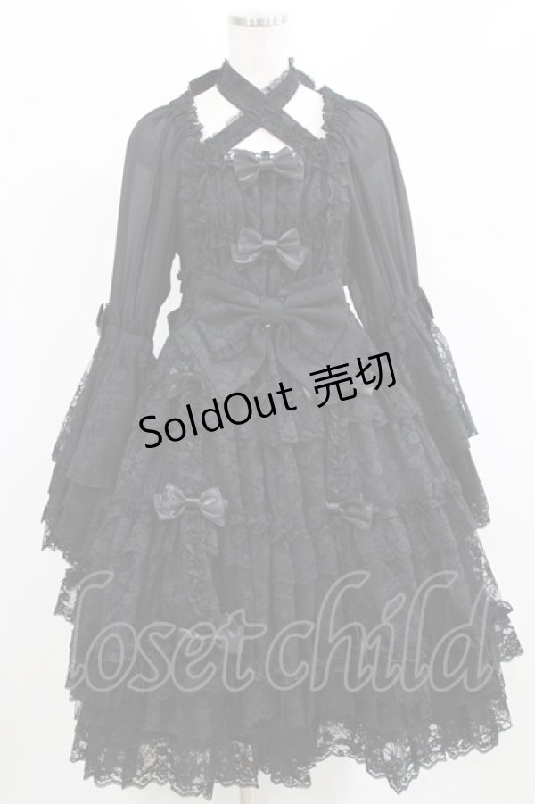 画像1: metamorphose / 【プラスサイズ】追憶の姫君ドレス プラスサイズ ブラック H-26-02-23-002-ME-OP-NS-ZH (1)