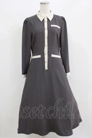 画像: an another angelus / バイカラーレトロシャツワンピース Free CHARCOAL H-26-02-23-013-CA-OP-NS-ZH