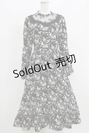 画像: Kurumi Collaboration / KRハナジゴスリーブワンピース Free ブラック H-26-02-23-014-GO-OP-NS-ZH