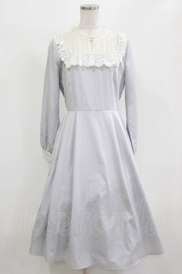 画像1: axes femme kawaii / ヨークレース切替ワンピース M ブルー H-26-02-23-016-AX-OP-NS-ZH (1)