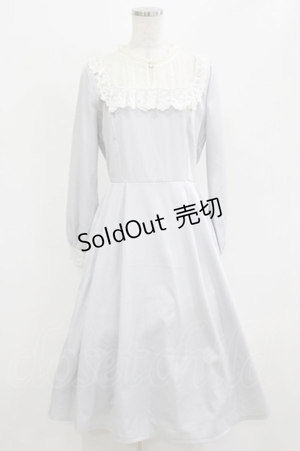 画像1: axes femme kawaii / ヨークレース切替ワンピース M ブルー H-26-02-23-016-AX-OP-NS-ZH (1)