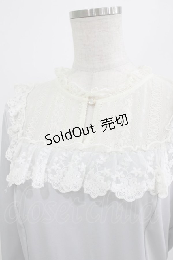 画像4: axes femme kawaii / ヨークレース切替ワンピース M ブルー H-26-02-23-016-AX-OP-NS-ZH (4)