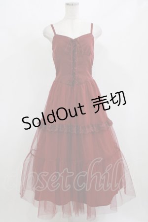 画像: axes femme / コルセット風編上ジャンスカ M レッド H-26-02-23-018-AX-OP-NS-ZH