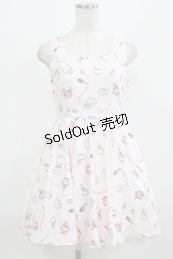 画像1: Ank Rouge / コスメプリントワンピース M ピンク H-26-02-23-021-CA-OP-NS-ZH (1)