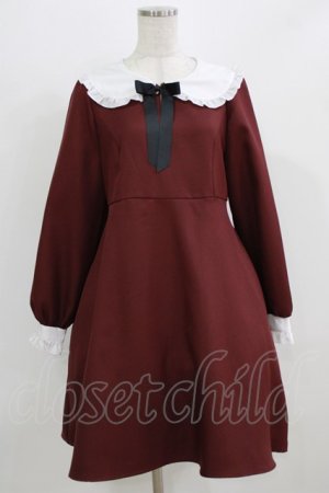 画像: Amavel / リボン付きワンピース Free ボルドー H-26-02-24-027-CA-OP-NS-ZH