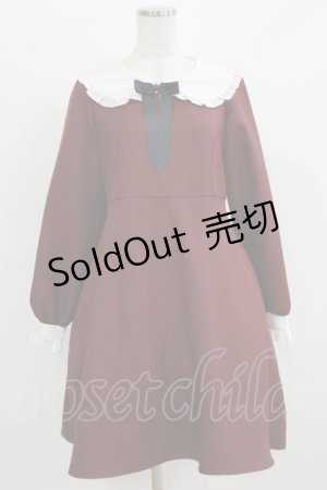 画像: Amavel / リボン付きワンピース Free ボルドー H-26-02-24-027-CA-OP-NS-ZH