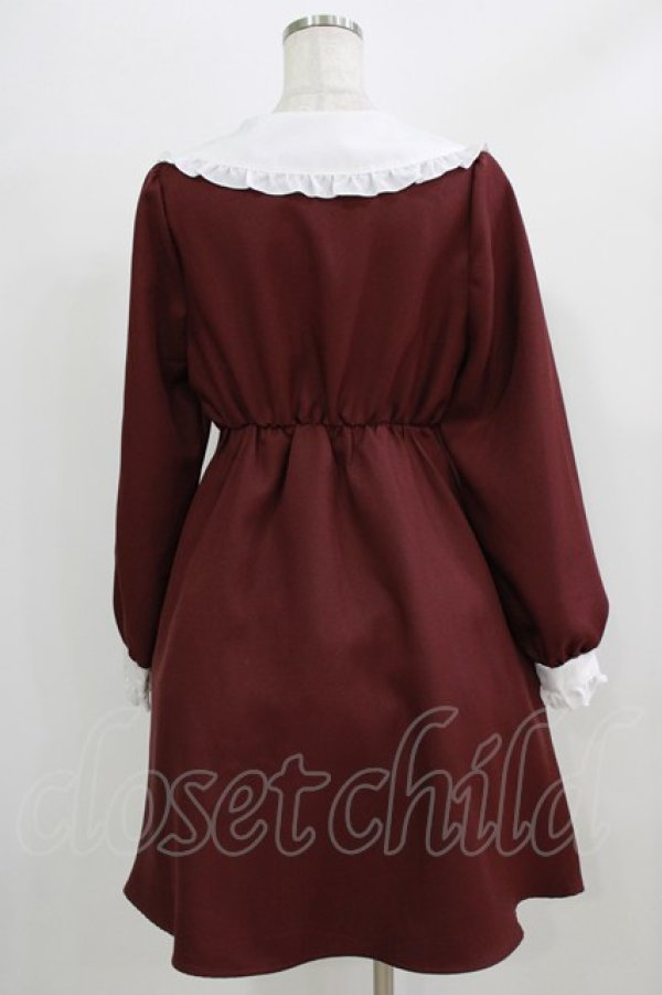 画像3: Amavel / リボン付きワンピース Free ボルドー H-26-02-24-027-CA-OP-NS-ZH (3)