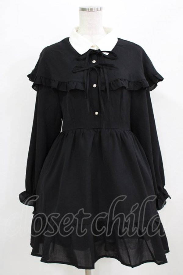 画像1: majoretty / ケープワンピース L ブラック H-26-02-24-028-GO-OP-NS-ZH (1)