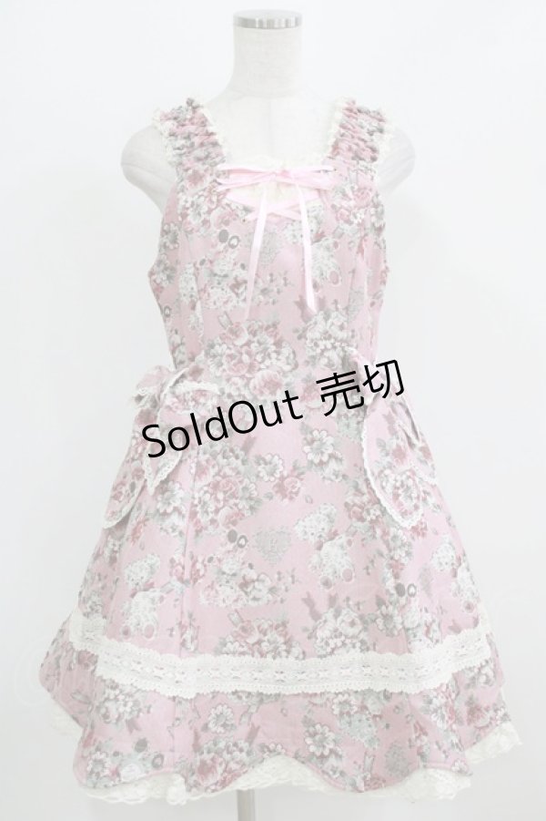 画像1: BABY,THE STARS SHINE BRIGHT / くまちゃんブーケ柄ゴブランジャンパースカート Free ピンク H-26-02-24-004-BA-OP-NS-ZH (1)