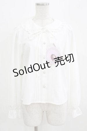 画像: majoretty / はーちゃん/MRフリルエリブラウス L オフ H-26-02-24-041-GO-BL-NS-ZH