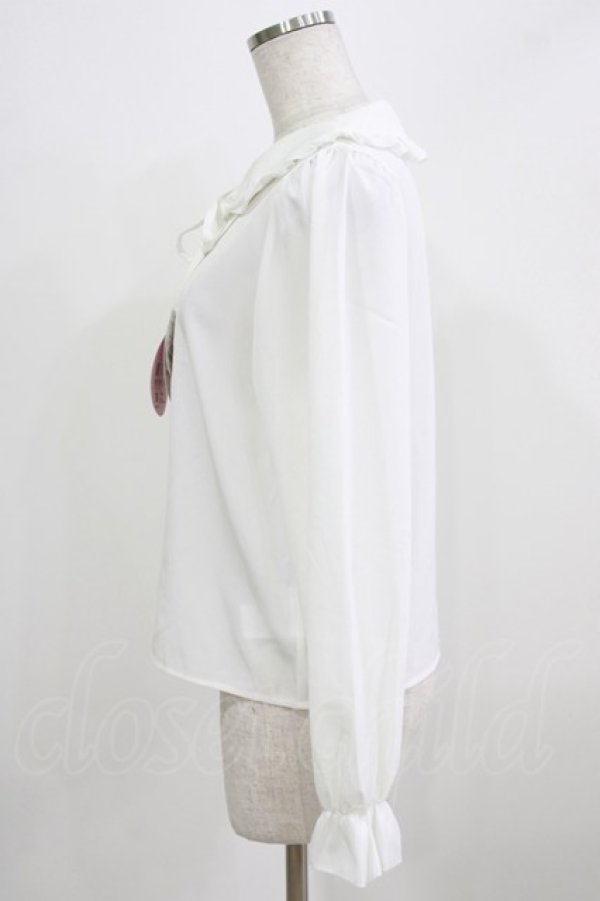 画像2: majoretty / はーちゃん/MRフリルエリブラウス L オフ H-26-02-24-041-GO-BL-NS-ZH (2)