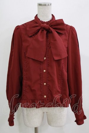 画像: axes femme kawaii / ボウタイリボンブラウス M ワイン H-26-02-24-042-AX-BL-NS-ZH