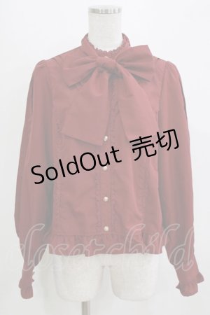 画像: axes femme kawaii / ボウタイリボンブラウス M ワイン H-26-02-24-042-AX-BL-NS-ZH